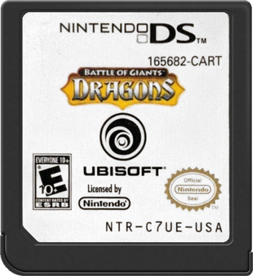 Battle of Giants Dragons Nintendo DS DS for action adventure video game fans featuring giant dragon battles customizable dragons elemental attacks fantasy environments challenging opponents multiplayer gameplay and creature based combat with classic Nintendo DS gaming collectible appeal game cartridge