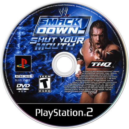 WWE SmackDown Shut Your Mouth disc game cover for PlayStation 2
