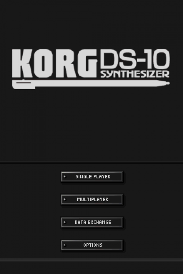 KORG DS-10 Synthesizer home screen for Nintendo DS (DS) music creation simulation video game
