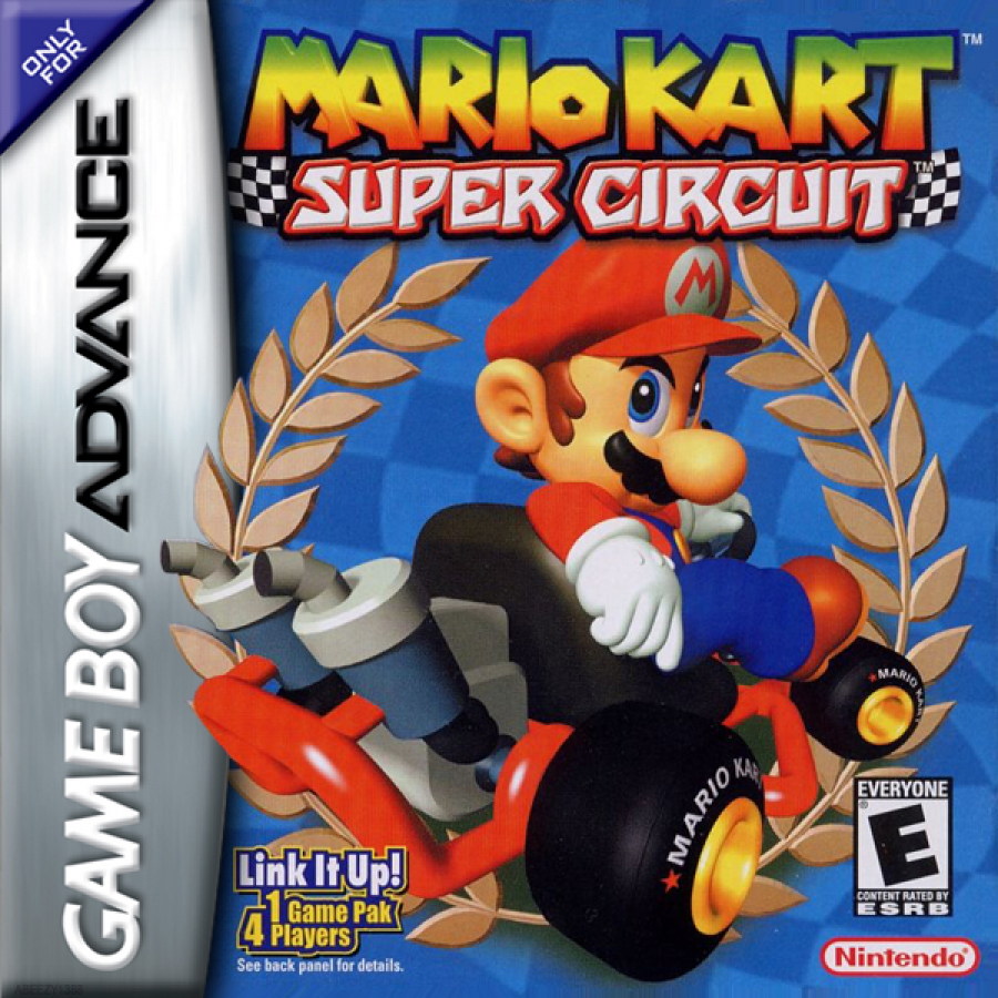 Mario Kart Super Circuit cover art for Game Boy Advance (GBA) video game