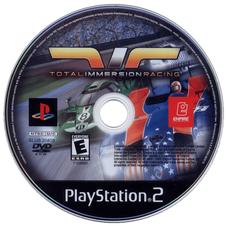Total Immersion Racing PS2 PlayStation 2 racing simulation game realistic motorsport circuit racing cars career mode retro video game disc