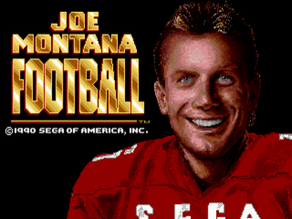 Joe Montana Football title screen for Sega Genesis (GEN) video game