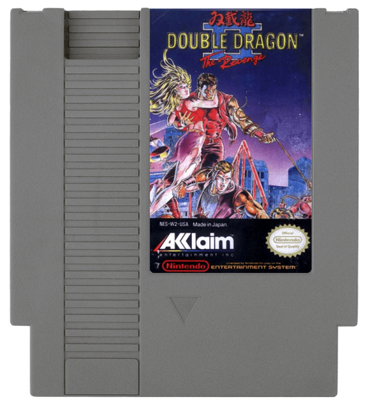 Double Dragon II The Revenge NES Nintendo Entertainment System beat em up side scrolling brawler co op multiplayer martial arts combat classic arcade style Technos Japan retro 8 bit gaming cartridge video game title cartridge