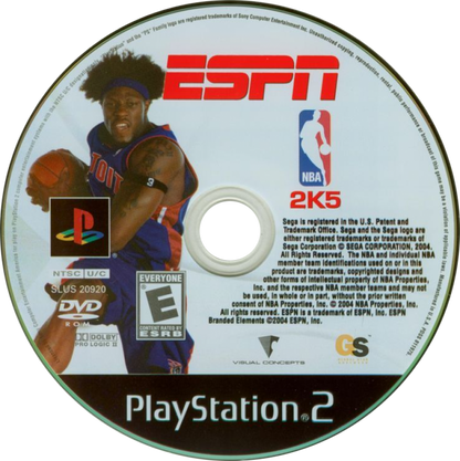 ESPN NBA 2K5 disc for PlayStation 2 (PS2) professional basketball sports simulation video game