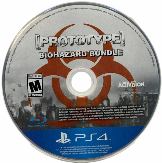 Prototype Biohazard Bundle – PlayStation 4 (PS4) video game disc, open-world action