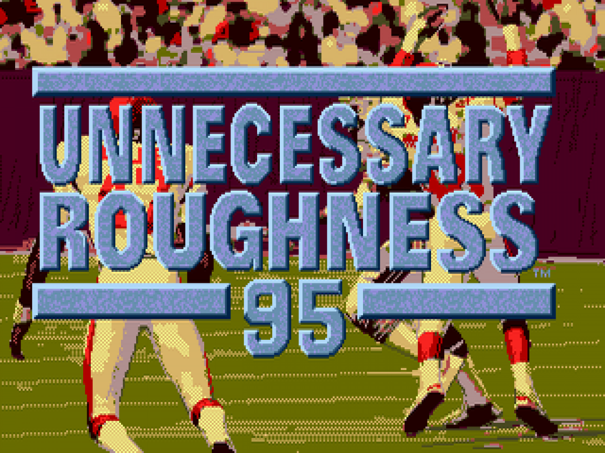 Unnecessary Roughness 95 title screen for Sega Genesis GEN video game