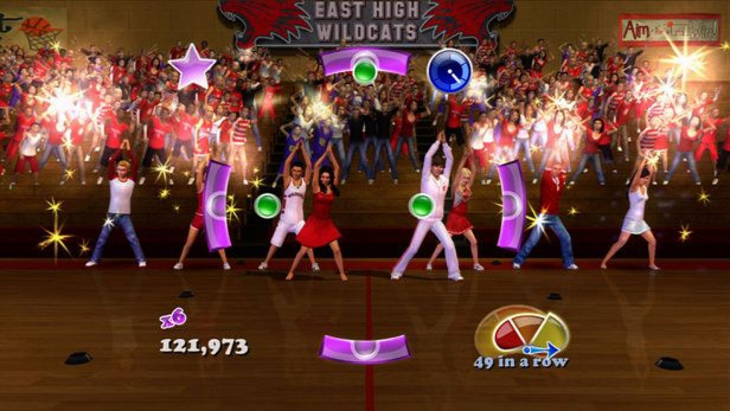 Disney High School Musical 3: Senior Year Dance gameplay for PlayStation 2 (PS2) music rhythm dance video game based on High School Musical 3: Senior Year
