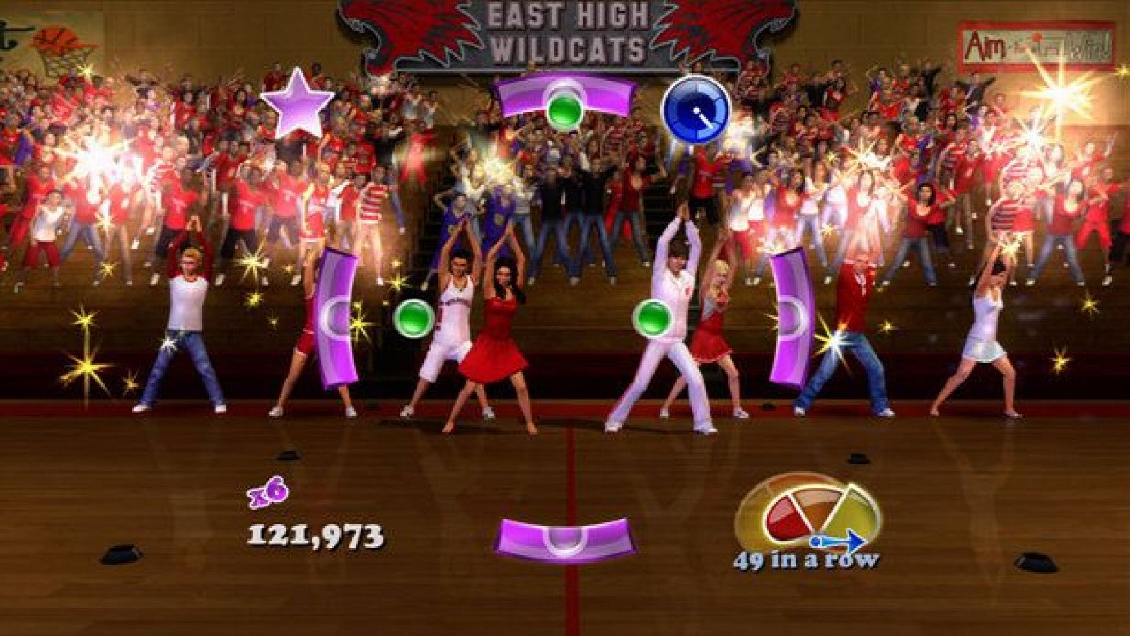 Disney High School Musical 3: Senior Year Dance gameplay for PlayStation 2 (PS2) music rhythm dance video game based on High School Musical 3: Senior Year