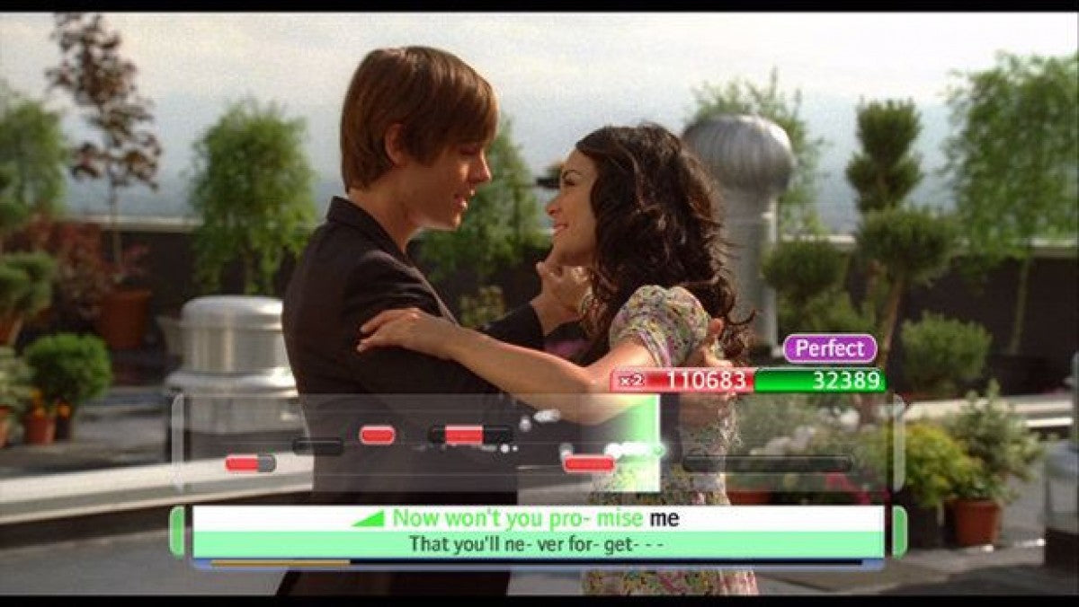 Disney Sing It: High School Musical 3: Senior Year gameplay for PlayStation 2 (PS2) karaoke music rhythm video game based on High School Musical 3: Senior Year