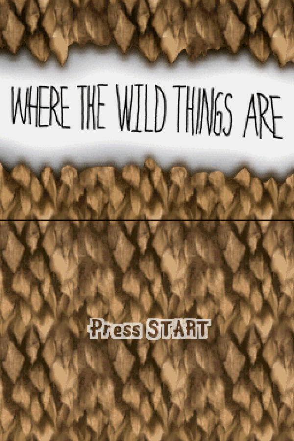 Where the Wild Things Are start screen for Nintendo DS (DS) action adventure video game
