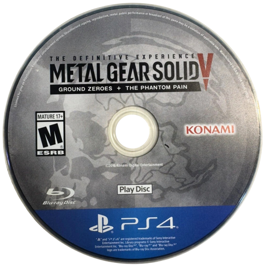 Metal Gear Solid V: The Definitive Experience – PlayStation 4 (PS4) video game disc, action stealth game