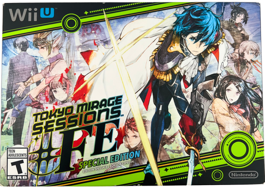 Tokyo Mirage Sessions FE Special Edition retro Nintendo Wii U video game featuring fantasy JRPG combat, anime style storytelling, turn based battles and music inspired adventure gameplay - front of box