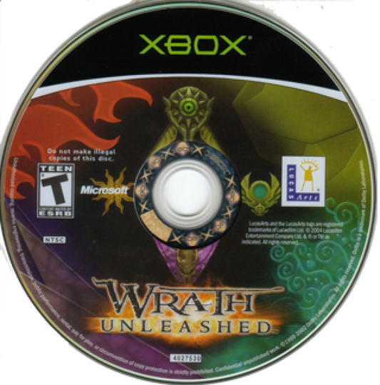 Wrath Unleashed disc for Xbox (XBOX) video game