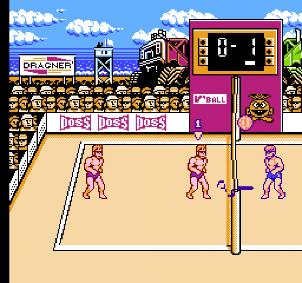 Super Spike V'Ball Nintendo Entertainment System NES for sports volleyball video game fans featuring fast paced beach volleyball matches arcade style gameplay single player and multiplayer modes tournament competition power shots classic Nintendo entertainment retro gaming collectible gaming appeal gameplay
