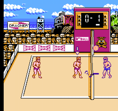 Super Spike V'Ball Nintendo Entertainment System NES for sports volleyball video game fans featuring fast paced beach volleyball matches arcade style gameplay single player and multiplayer modes tournament competition power shots classic Nintendo entertainment retro gaming collectible gaming appeal gameplay
