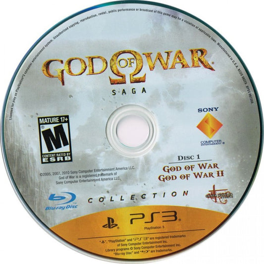 God of War: Saga Collection disc 1 for PlayStation 3 (PS3) video game
