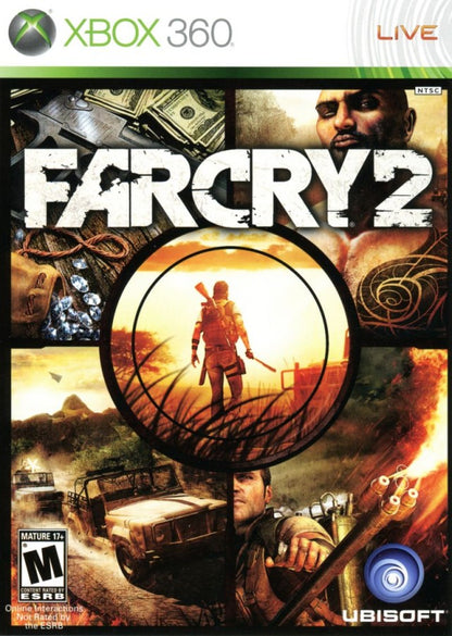 Far Cry 2 GameStop Edition for Xbox 360 with open-world firefighting and survival theme main front cover