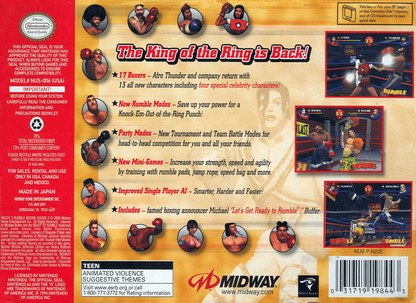 Ready 2 Rumble Boxing back cover art for Nintendo 64 (N64) video game