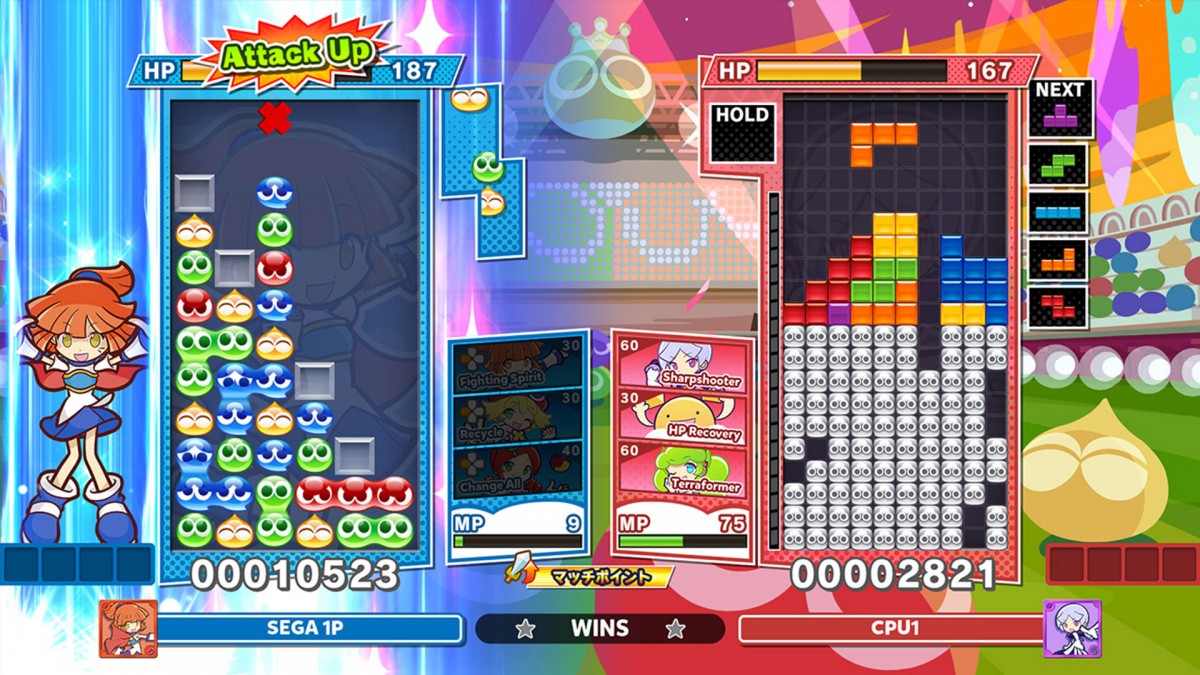 Puyo Puyo Tetris puzzle video game gameplay