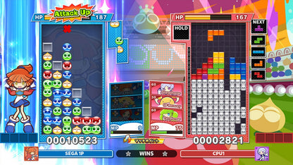 Puyo Puyo Tetris puzzle video game gameplay