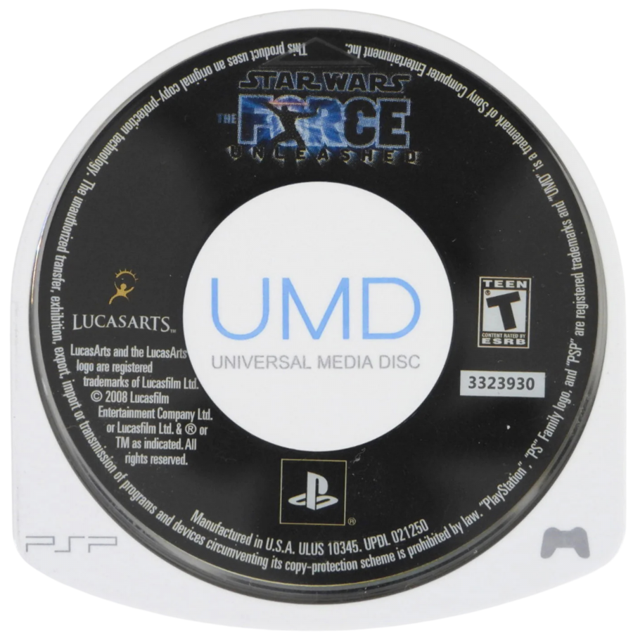 Star Wars The Force Unleashed PlayStation Portable PSP for action adventure video game fans featuring lightsaber combat Force powers cinematic storytelling epic Star Wars battles Jedi and Sith action challenging missions character upgrades immersive sci fi adventure collectible gaming appeal UMD disc