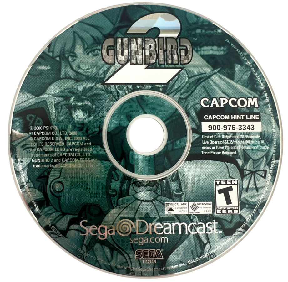 Gunbird 2 Sega Dreamcast retro video game shoot em up disc