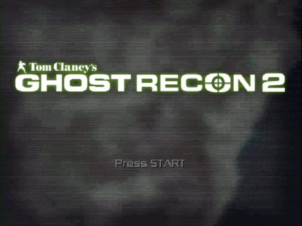 Tom Clancys Ghost Recon 2 retro Nintendo GameCube video game Ghost Recon tactical military shooter squad based combat stealth warfare Tom Clancy action multiplayer console title Nintendo GameCube release title screen