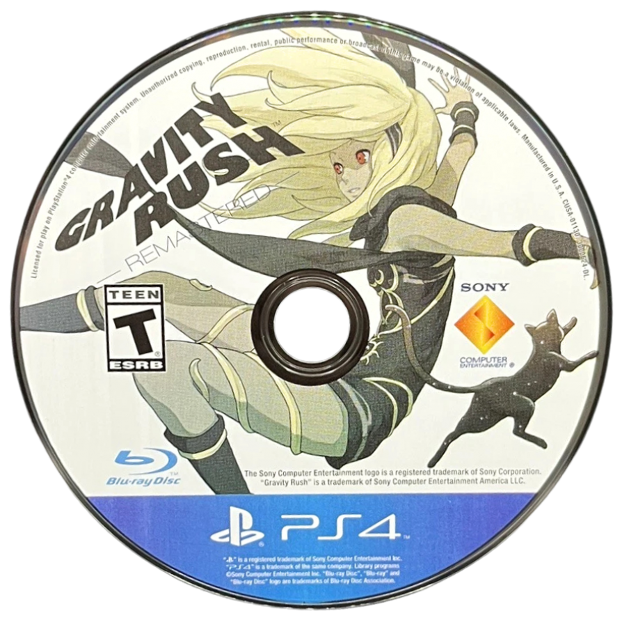 Gravity Rush: Remastered – PlayStation 4 (PS4) video game disc, enhanced action-adventure gravity-shifting game