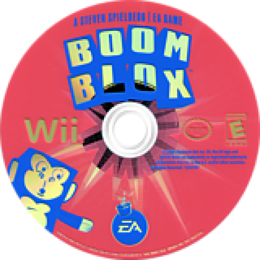 Boom Blox front disc cover art for the Nintendo Wii (Wii) video game