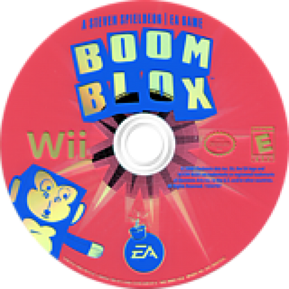 Boom Blox front disc cover art for the Nintendo Wii (Wii) video game