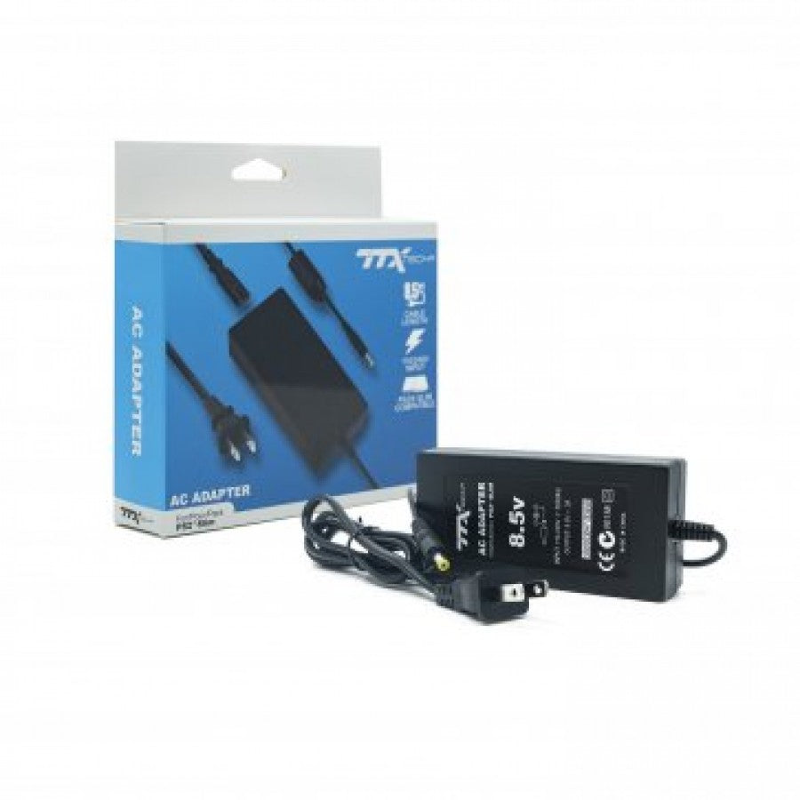TTX Tech brand AC power adapter for PlayStation 2 Slim console with AC input and DC output for reliable power