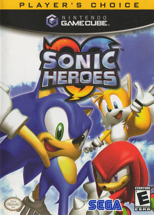 Sonic Heroes [Player's Choice] cover art for Nintendo GameCube (GC) 3D platforming action video game