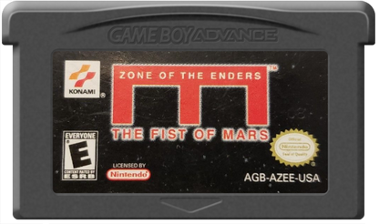 Zone of the Enders: The Fist of Mars [CIB] for Game Boy Advance (GBA) featuring a story-driven tactical RPG spin-off with turn-based mech battles set in the Z.O.E. universe; command your squad, customize Orbital Frames, and follow an anime-style narrative in this complete-in-box handheld entry cartridge