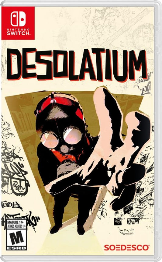 DESOLATIUM Nintendo Switch NS for point and click adventure horror video game fans featuring Lovecraftian mystery investigation atmospheric environments puzzle solving supernatural encounters multiple playable characters dark storytelling and immersive cosmic horror gameplay collectible gaming appeal front