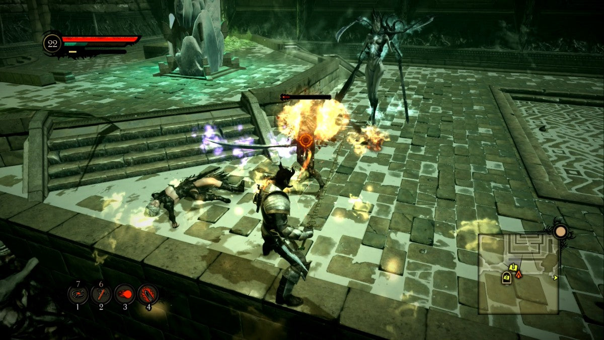 Bound by Flame gameplay for Playstation 3 (PS3) action video game. 