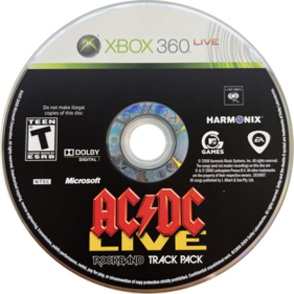AC/DC Live Rock Band Track Pack – Xbox 360 (X360) Disc for video game