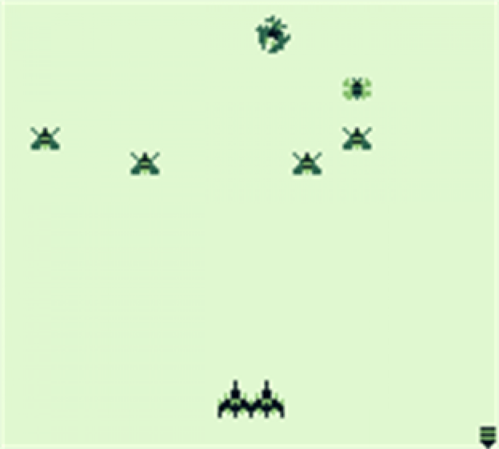 Arcade Classic 3 Galaga and Galaxian Game Boy video game, classic arcade shooter compilation, retro handheld console title gameplay