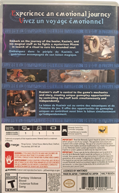 Selfloss Nintendo Switch inspired design featuring emotional fantasy adventure aesthetic atmospheric world exploration heartfelt storytelling mystical whale companion enchanting landscapes puzzle solving elements and beautifully crafted narrative driven gameplay presentation back cover