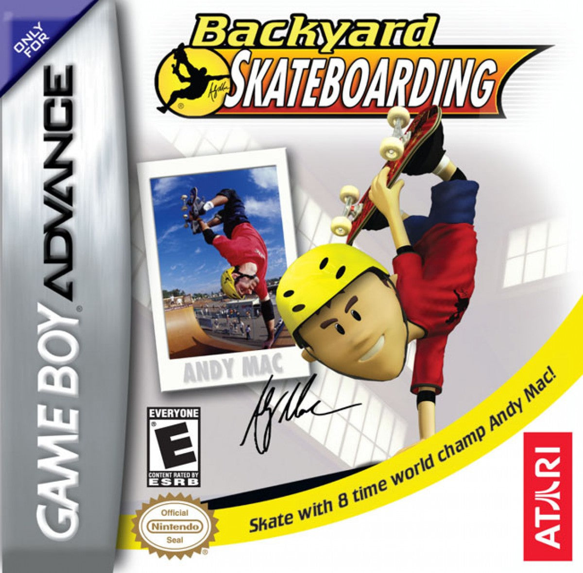 Backyard Skateboarding for Game Boy Advance with kid-friendly skateboarding action and trick-based gameplay front cover
