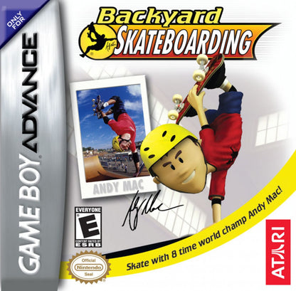 Backyard Skateboarding for Game Boy Advance with kid-friendly skateboarding action and trick-based gameplay front cover