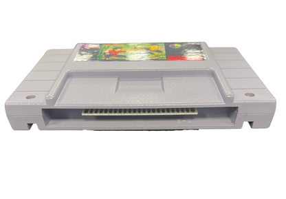 Ranma 1/2 Hard Battle Super Nintendo Entertainment System SNES for retro video game enthusiasts featuring anime inspired fighting gameplay one on one martial arts battles colorful character roster special moves competitive action classic 16 bit graphics and collectible gaming appeal bottom cartidge