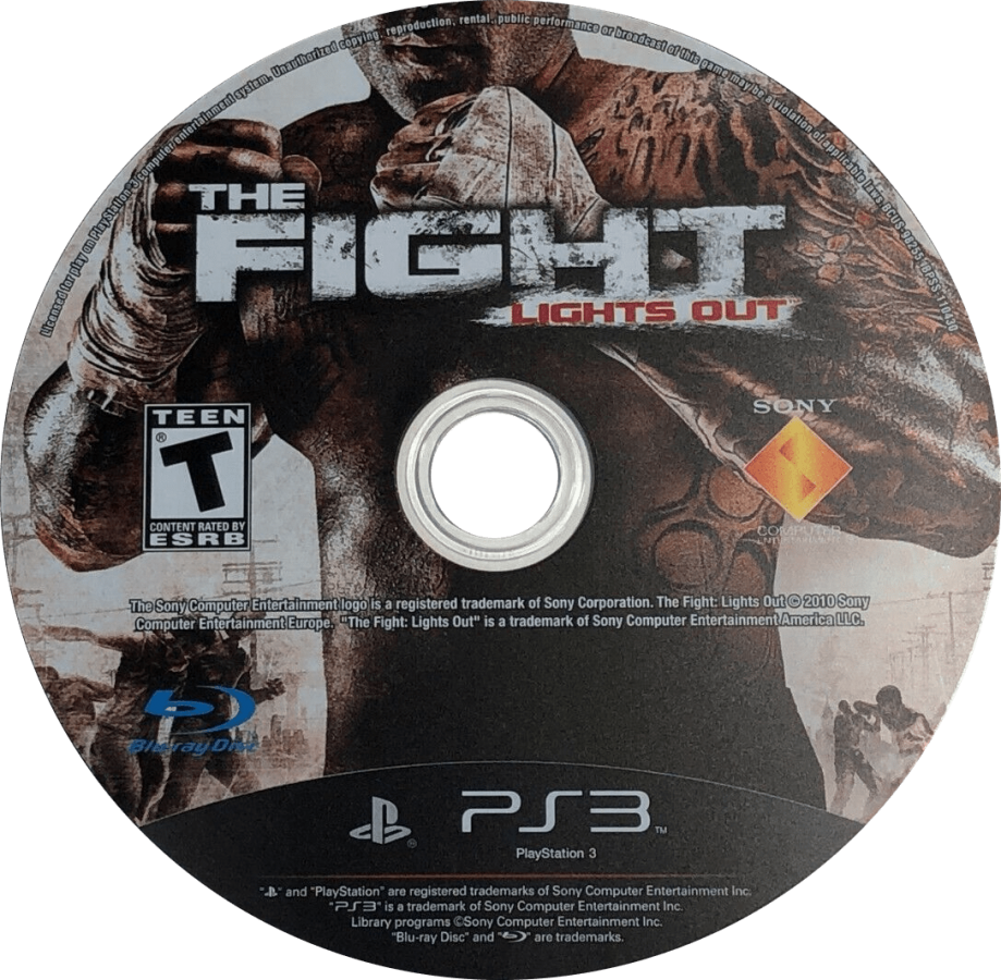 The Fight: Lights Out disc art for PlayStation 3 (PS3) video game