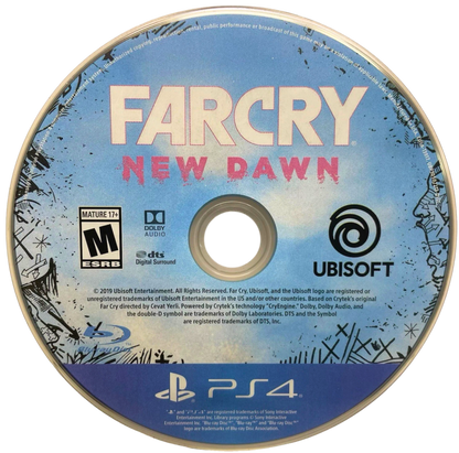 Far Cry: New Dawn – PlayStation 4 (PS4) video game disc, open-world shooter by Ubisoft