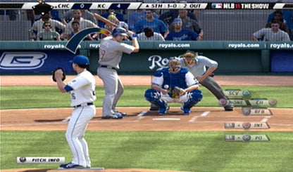 MLB 11: The Show gameplay for PlayStation 2 (PS2) featuring authentic baseball simulation with real teams, players, and immersive stadium gameplay.