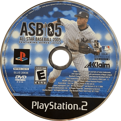 All-Star Baseball 2005 PS2 sports baseball video game disc