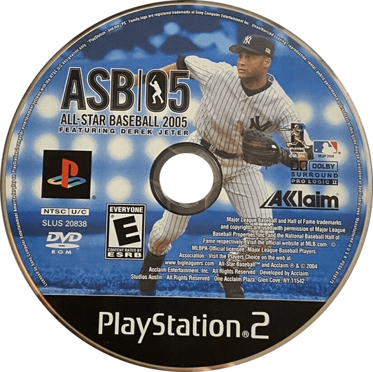 All-Star Baseball 2005 PS2 sports baseball video game disc