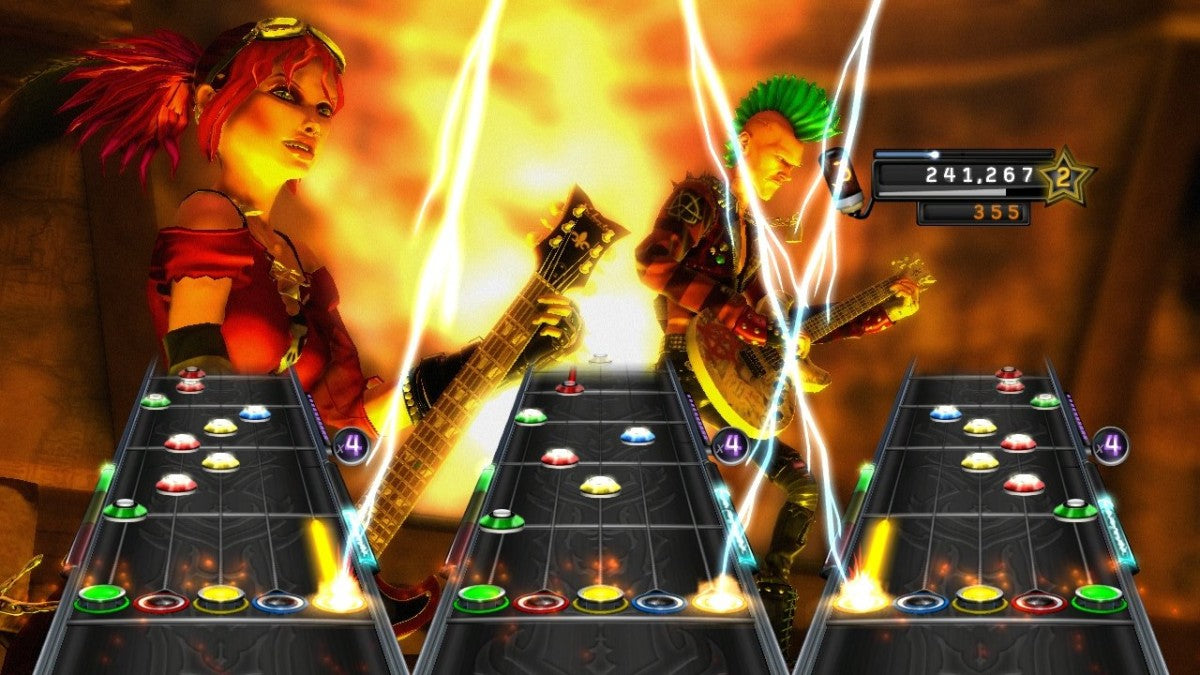 Guitar Hero Warriors of Rock Xbox 360 for rhythm music video game fans featuring guitar and band gameplay rock songs challenging note charts career quests multiplayer modes instrument controller support star power and high energy musical performances collectible gaming appeal gameplay