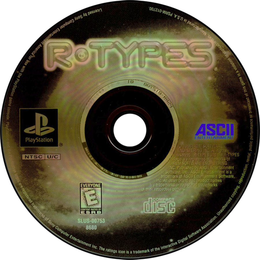 R-Types PS1 PlayStation 1 side scrolling shoot em up arcade shooter sci fi space combat Irem classic arcade ports retro video game disc