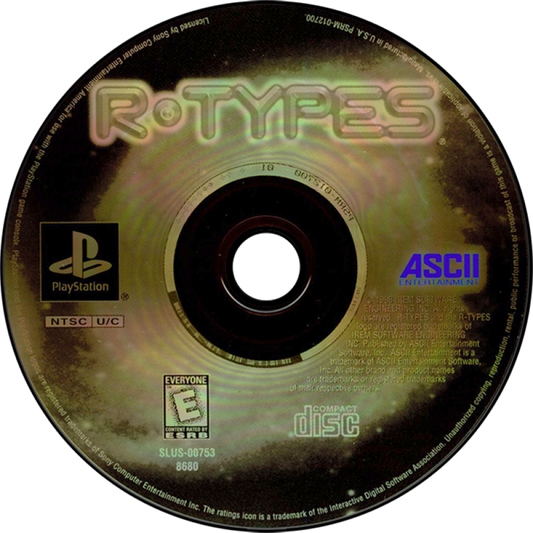 R-Types PS1 PlayStation 1 side scrolling shoot em up arcade shooter sci fi space combat Irem classic arcade ports retro video game disc