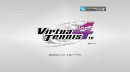 Virtua Tennis 4 title screen for Nintendo Wii (Wii) video game